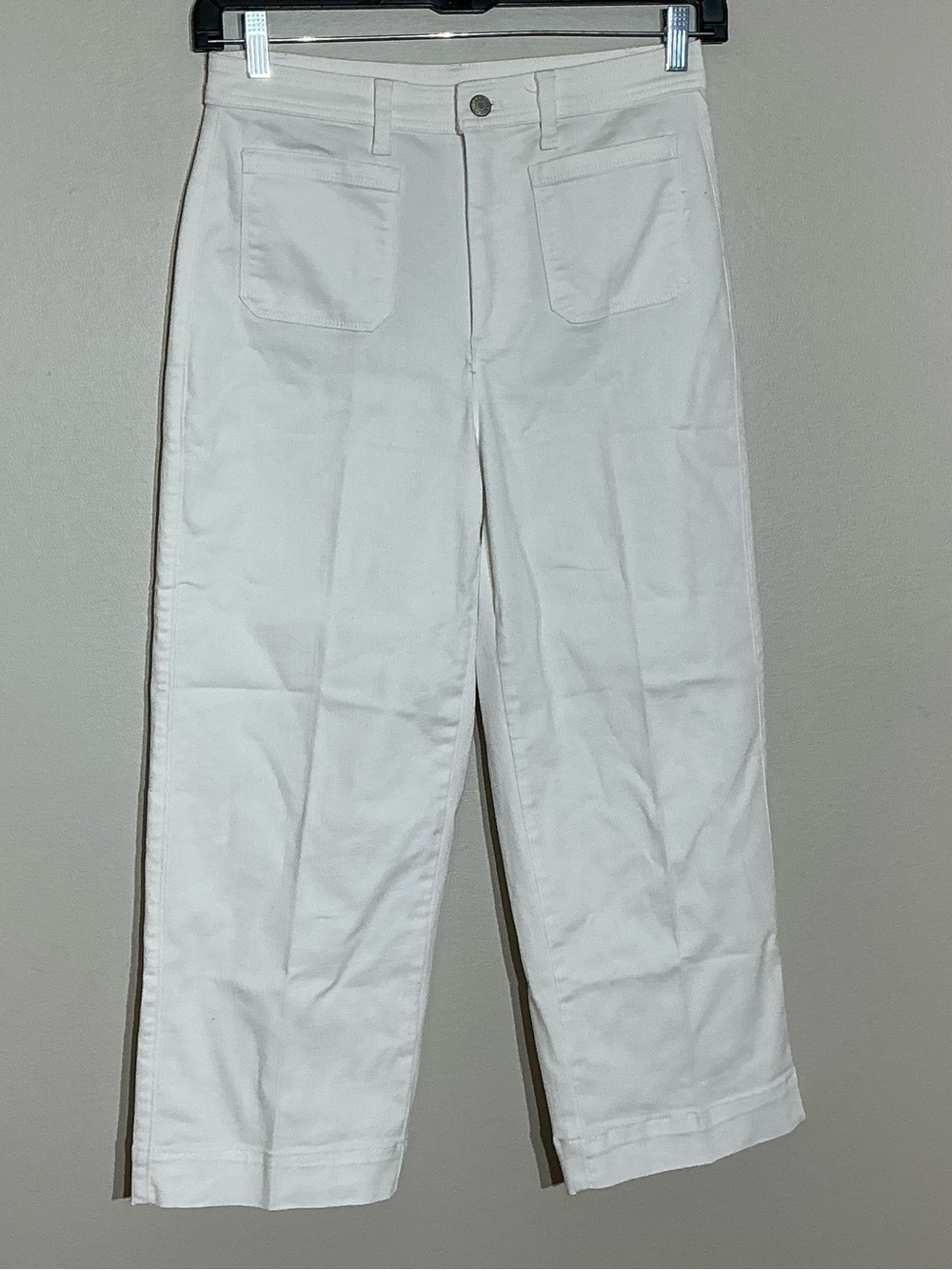 Talbots Flawless White High-Waist Wide Leg Crop Pants